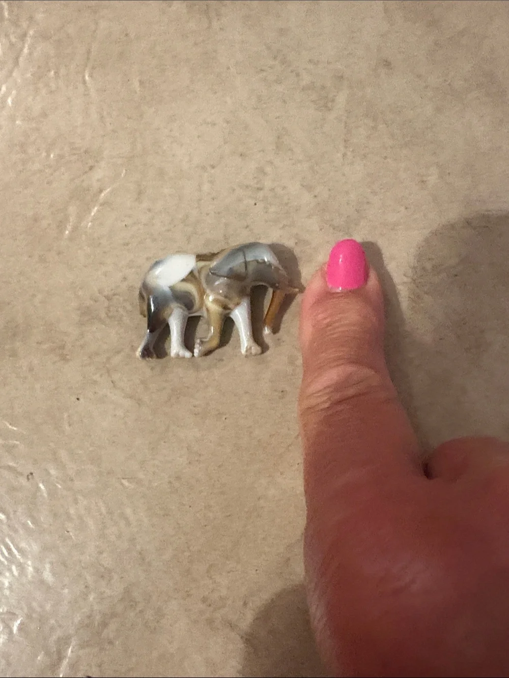 Handcrafted White and Cream Elephant Figurine - Decorative Home Accent